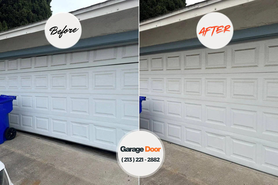 Before and after: garage door repair Hamilton College, NY
